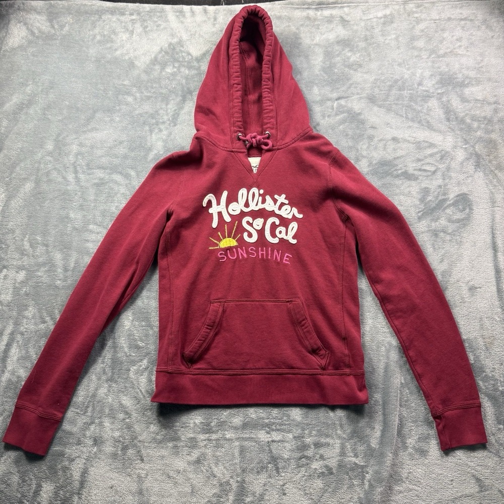 Vintage Y2K Hollister So California Sunshine Embroidered Pullover Hoodie - Large